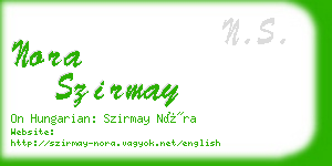 nora szirmay business card